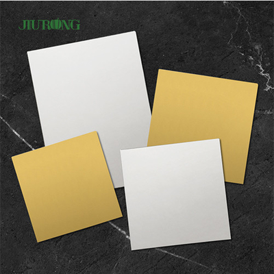 Papan Kue Sekali Pakai MDF Square Warna Putih Dan Emas