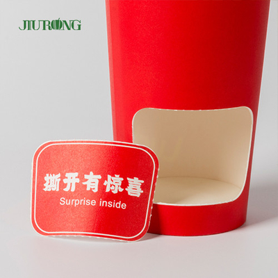 16oz Piala Kertas Riak Bergelombang Biodegradable Dengan Tutup PLA