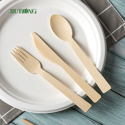 Dispos Biodegradable Bambu Peralatan Makan Pisau Kayu Sendok Garpu Flatwar Cutleri Set