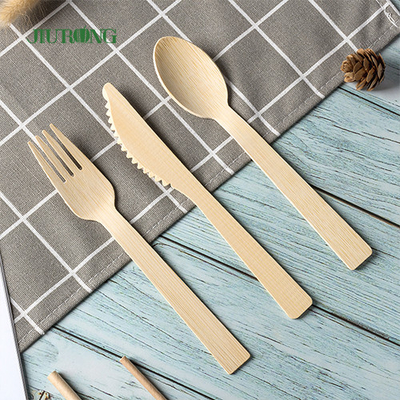 Dispos Biodegradable Bambu Peralatan Makan Pisau Kayu Sendok Garpu Flatwar Cutleri Set