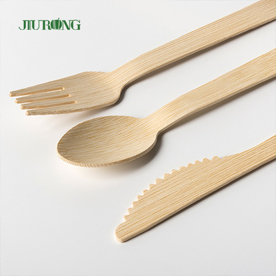 Dispos Biodegradable Bambu Peralatan Makan Pisau Kayu Sendok Garpu Flatwar Cutleri Set