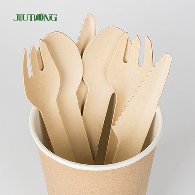 Kustom Biodegradable Sendok Garpu Sendok Garpu Tebu Bagasse Knife Sendok Garpu Set