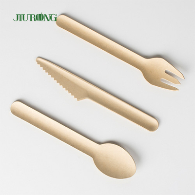 Kustom Biodegradable Sendok Garpu Sendok Garpu Tebu Bagasse Knife Sendok Garpu Set