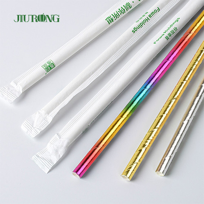 6mm 8mm 12mm Sedotan Minum Kompos Dibungkus Secara Individual PLA Biodegradable
