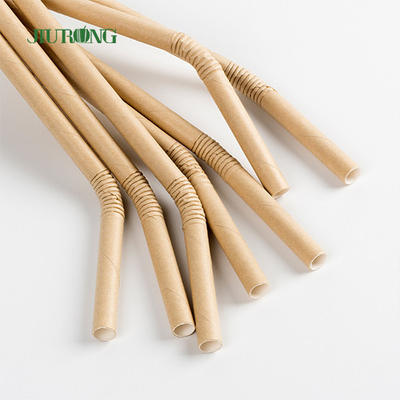 135mm Panjang Biodegradable Paper Straw Untuk Minuman Minum