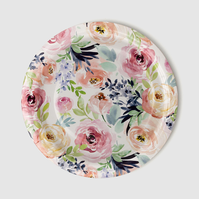 Embossing Biodegradable Paper Plates Perlengkapan Pesta Hari Thanksgiving Peralatan Makan