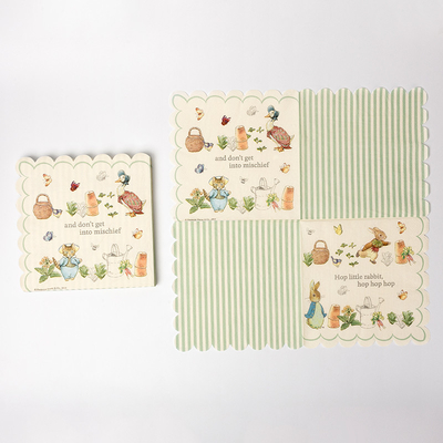 Set Perlengkapan Pesta Tema Kartun Ramah Lingkungan Serbet Kertas Anak