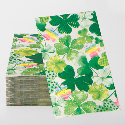 Partysprite Clover Design Serbet Kertas Biodegradable Perlengkapan Pesta Tema Liburan