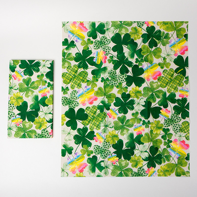 Partysprite Clover Design Serbet Kertas Biodegradable Perlengkapan Pesta Tema Liburan
