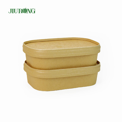 Mangkuk Takeaway Kertas Daur Ulang Tahan Air 1500ml Food Grade Untuk Salad