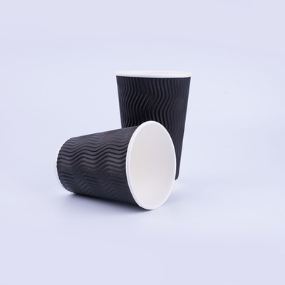 Brown Corrugated Biodegradable Paper Cups 14oz cangkir kopi minuman panas