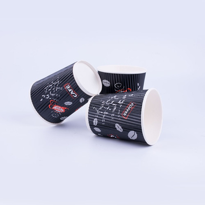 Brown Corrugated Biodegradable Paper Cups 14oz cangkir kopi minuman panas