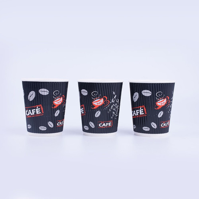 Brown Corrugated Biodegradable Paper Cups 14oz cangkir kopi minuman panas