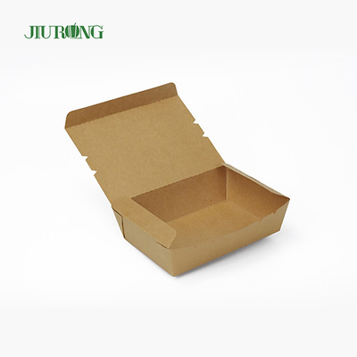 Kotak Wadah Makanan Kertas Sekali Pakai Biodegradable 900ml Dapat Didaur Ulang