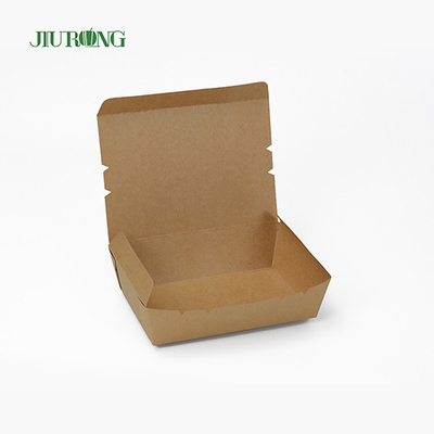 Kotak Wadah Makanan Kertas Sekali Pakai Biodegradable 900ml Dapat Didaur Ulang