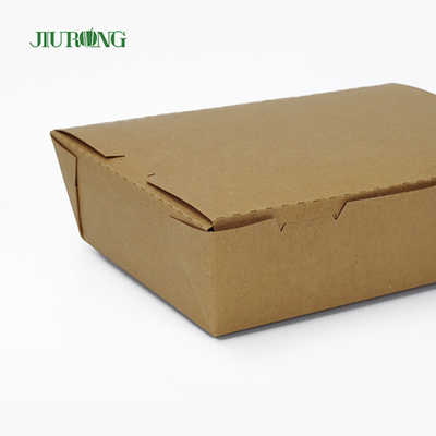 Kotak Wadah Makanan Kertas Sekali Pakai Biodegradable 900ml Dapat Didaur Ulang