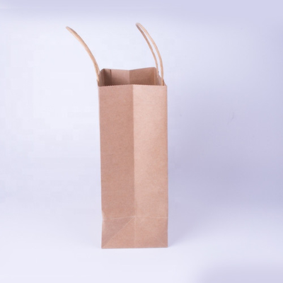 Pegangan Datar Disesuaikan Kantong Kertas Biodegradable Ramah Lingkungan 280mm Logo Cetak