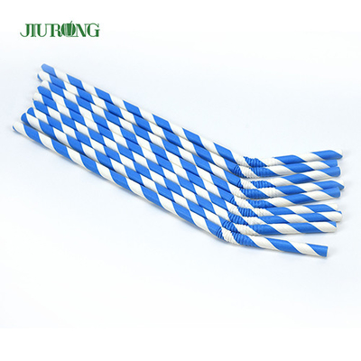 Sedotan Minum Kertas Bendy Biodegradable Blue Striped Food Grade