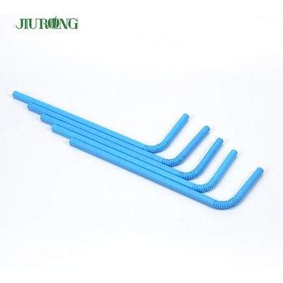 Sedotan Minum Kertas Bendy Biodegradable Blue Striped Food Grade