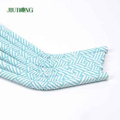 Sedotan Kertas Biodegradable Biru Muda Ditekuk 150mm Untuk Toko Hadiah