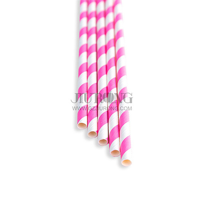 Cocktail Drink Biodegradable Paper Straw 6 * 197mm Ramah lingkungan