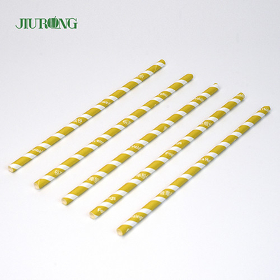 Sedotan Kertas Kraft Biodegradable Berwarna 10 * 250mm Food Grade