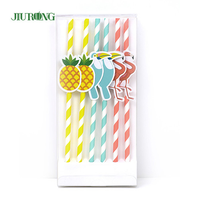 Tabung Lurus Biodegradable Paper Straw panjang 60mm Logo yang disesuaikan