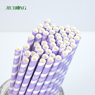 Tabung Lurus Biodegradable Paper Straw panjang 60mm Logo yang disesuaikan