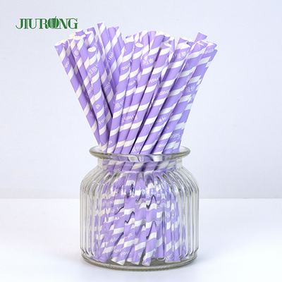 Tabung Lurus Biodegradable Paper Straw panjang 60mm Logo yang disesuaikan
