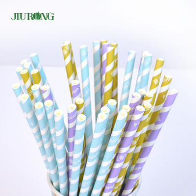 Sedotan Kertas Biodegradable Warna Solid 6 * 140mm Food Grade Ramah Lingkungan