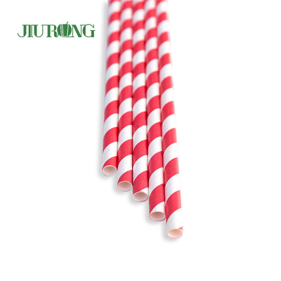 Boba Bubble Tea Biodegradable Paper Straw 7 * 230mm Food Grade