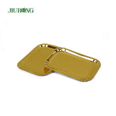 340*450*20mm piring sekali pakai biodegradable piring kertas emas ramah lingkungan