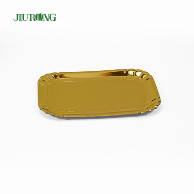 340*450*20mm piring sekali pakai biodegradable piring kertas emas ramah lingkungan