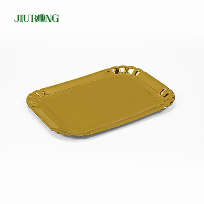 340*450*20mm piring sekali pakai biodegradable piring kertas emas ramah lingkungan