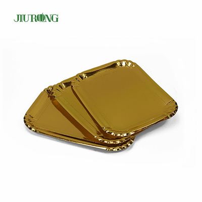 Golden Square Biodegradable Food Plates Kertas Kraft Ramah Lingkungan OEM ODM