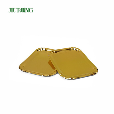 Golden Square Biodegradable Food Plates Kertas Kraft Ramah Lingkungan OEM ODM