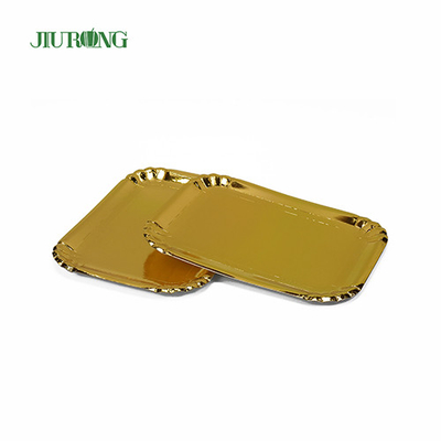 Golden Square Biodegradable Food Plates Kertas Kraft Ramah Lingkungan OEM ODM