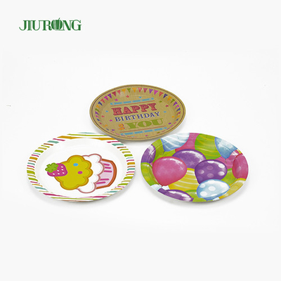 Food Grade Biodegradable Party Plates Piring Kertas Sekali Pakai 9 inci 30cm