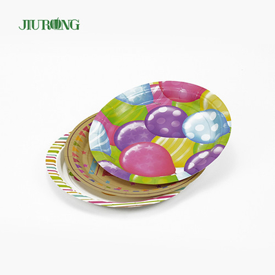 Food Grade Biodegradable Party Plates Piring Kertas Sekali Pakai 9 inci 30cm