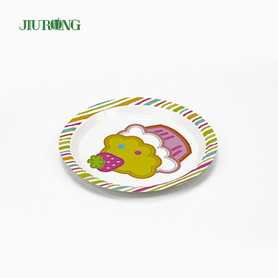 Food Grade Biodegradable Party Plates Piring Kertas Sekali Pakai 9 inci 30cm