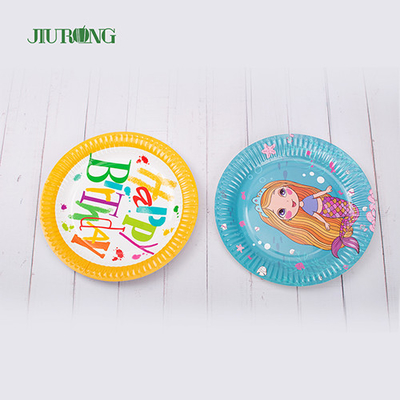 Pelat Kertas Biodegradable Sekali Pakai yang Disesuaikan Ramah Lingkungan 10 inci 33cm dia