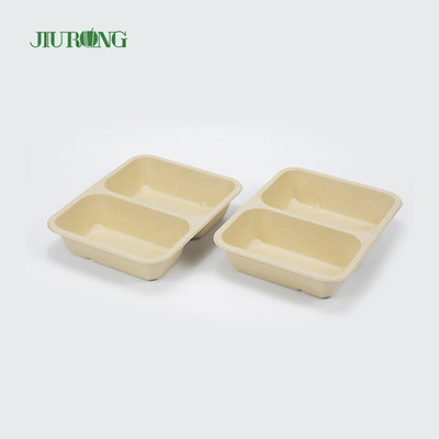Wadah Makanan Clamshell Tebu Biodegradable Sekali Pakai 3 Kompartemen