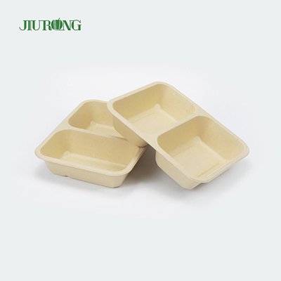Wadah Makanan Clamshell Tebu Biodegradable Sekali Pakai 3 Kompartemen