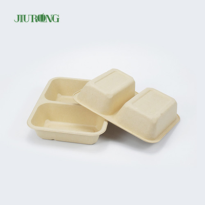 Wadah Makanan Clamshell Tebu Biodegradable Sekali Pakai 3 Kompartemen
