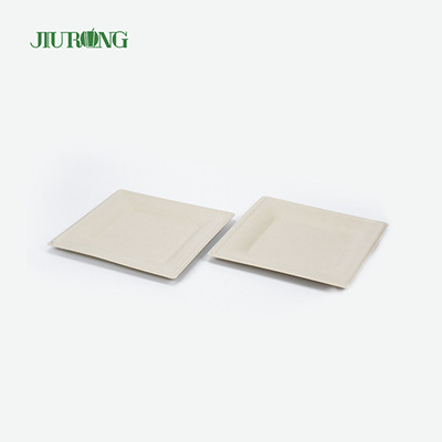 Matt Lamination Tebu Wadah Makanan Kertas Putih Piring Makan Jiurong