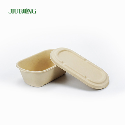 Wadah Makanan Tebu Takeaway Biodegradable 650ml Kertas Tahan Minyak