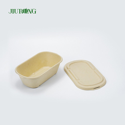 Wadah Makanan Tebu Takeaway Biodegradable 650ml Kertas Tahan Minyak