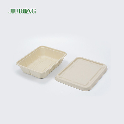 Kemasan Makanan Bagasse Tahan Air Daur Ulang Kotak Kertas Biodegradable OEM ODM