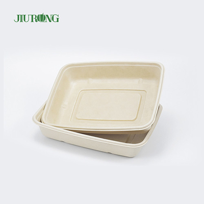 Wadah Makanan Tebu Sekali Pakai Kertas Tahan Minyak Biodegradable OEM ODM