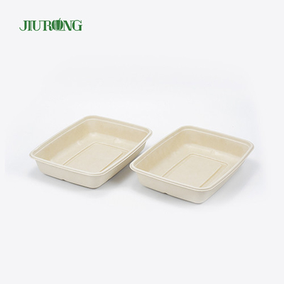 Wadah Makanan Tebu Sekali Pakai Kertas Tahan Minyak Biodegradable OEM ODM
